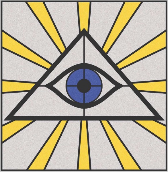 Glasbild Auge im Dreieck (1°)