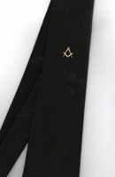 Cravate noire avec Equerre & Compas